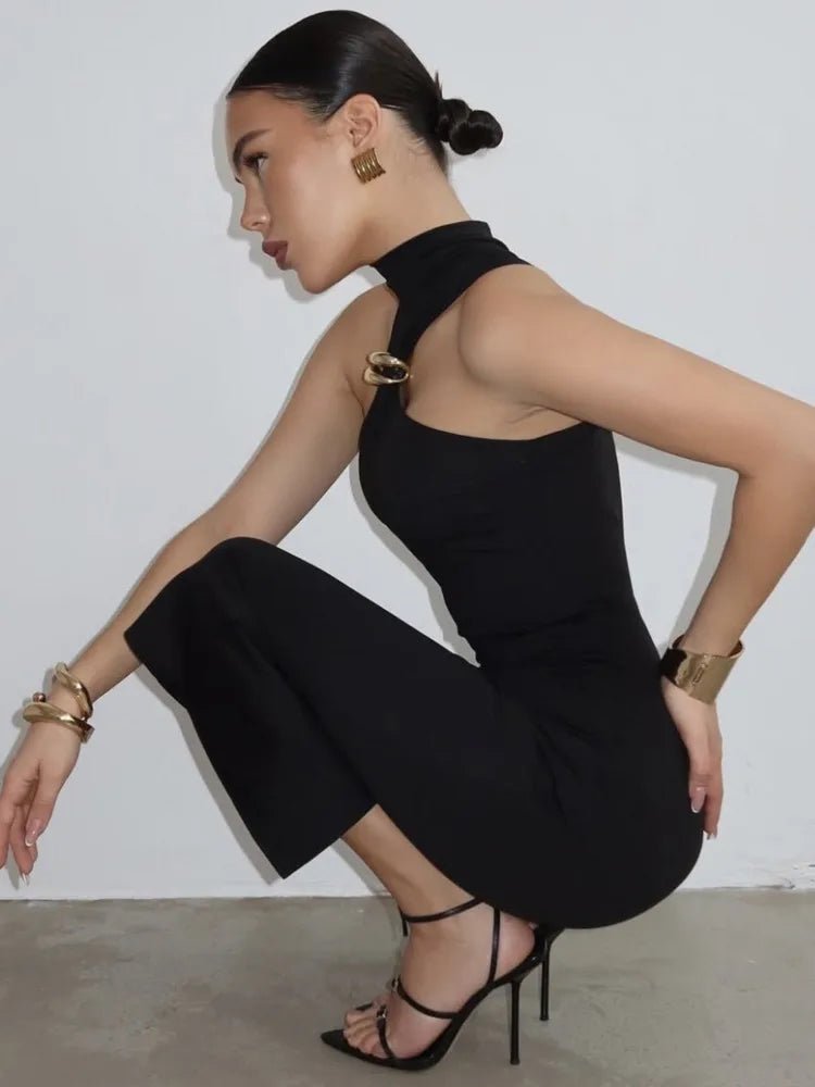 Ring turtleneck collar slim dress - GoSobiShop Boutique