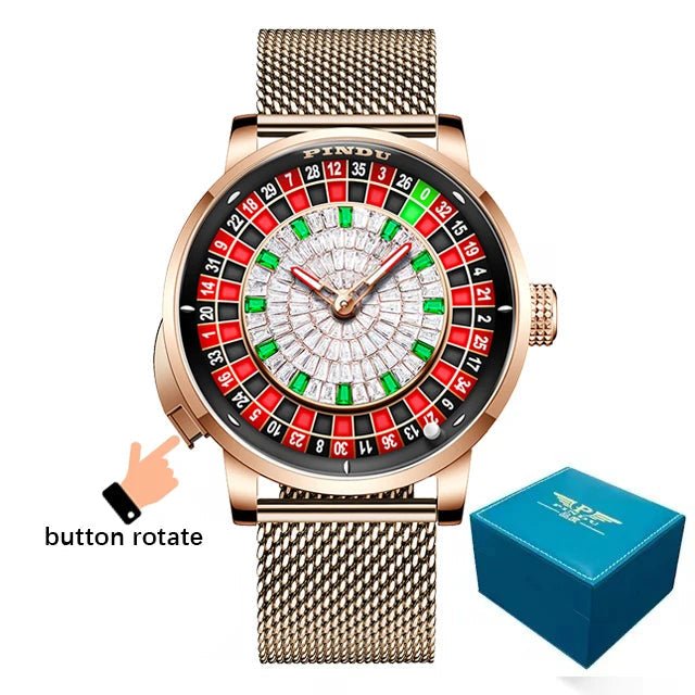 Roulette designer wrist watch Sapphire Glass NH35A Mechanical Watch Diamond Dial Leather. - GoSobiShop Boutique