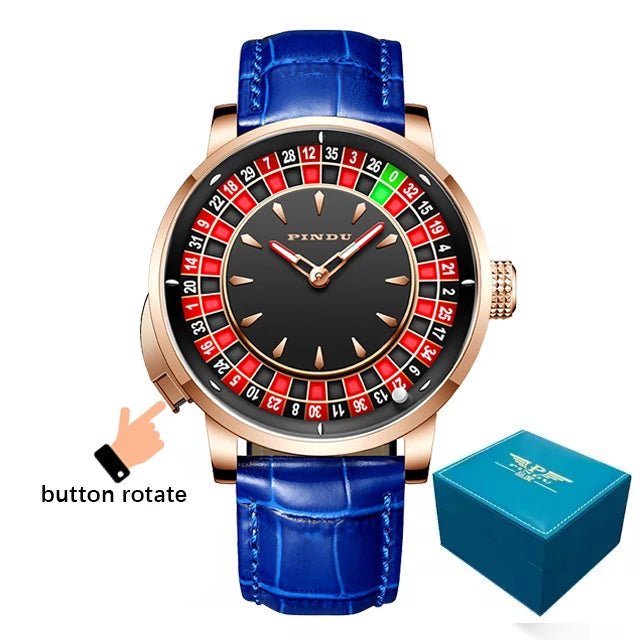 Roulette designer wrist watch Sapphire Glass NH35A Mechanical Watch Diamond Dial Leather. - GoSobiShop Boutique
