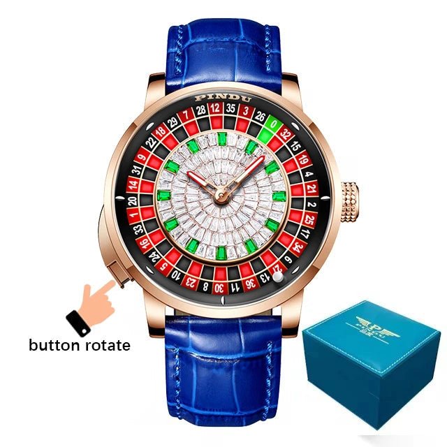Roulette designer wrist watch Sapphire Glass NH35A Mechanical Watch Diamond Dial Leather. - GoSobiShop Boutique