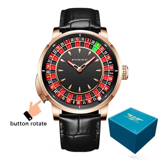 Roulette designer wrist watch Sapphire Glass NH35A Mechanical Watch Diamond Dial Leather. - GoSobiShop Boutique