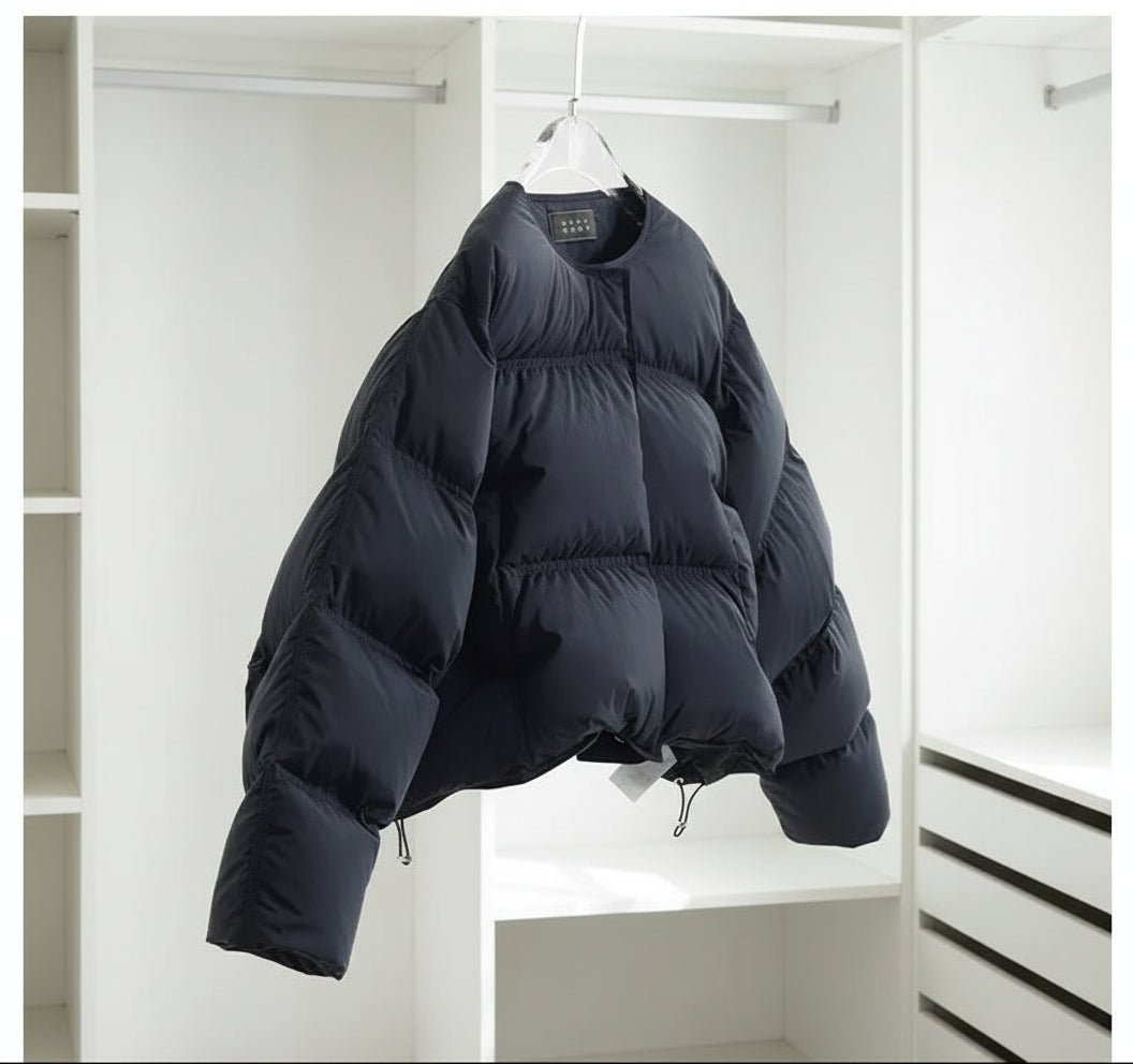 Round Collar Thick Puffer Down Jacket. - GoSobiShop Boutique