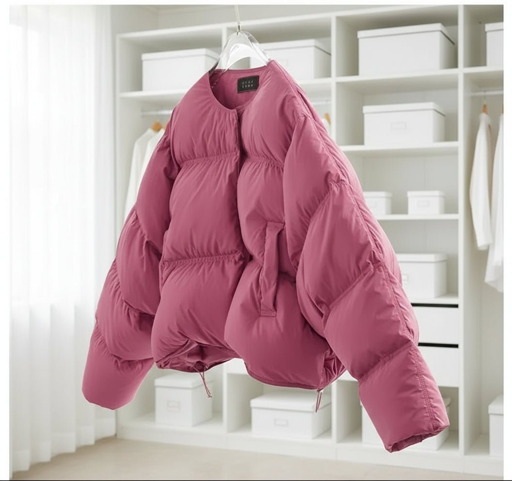 Round Collar Thick Puffer Down Jacket. - GoSobiShop Boutique