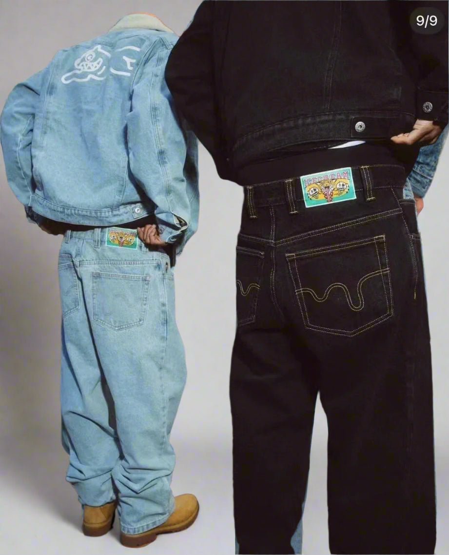 Running dog I.C denim overiszed baggy jeans street wear - GoSobiShop Boutique