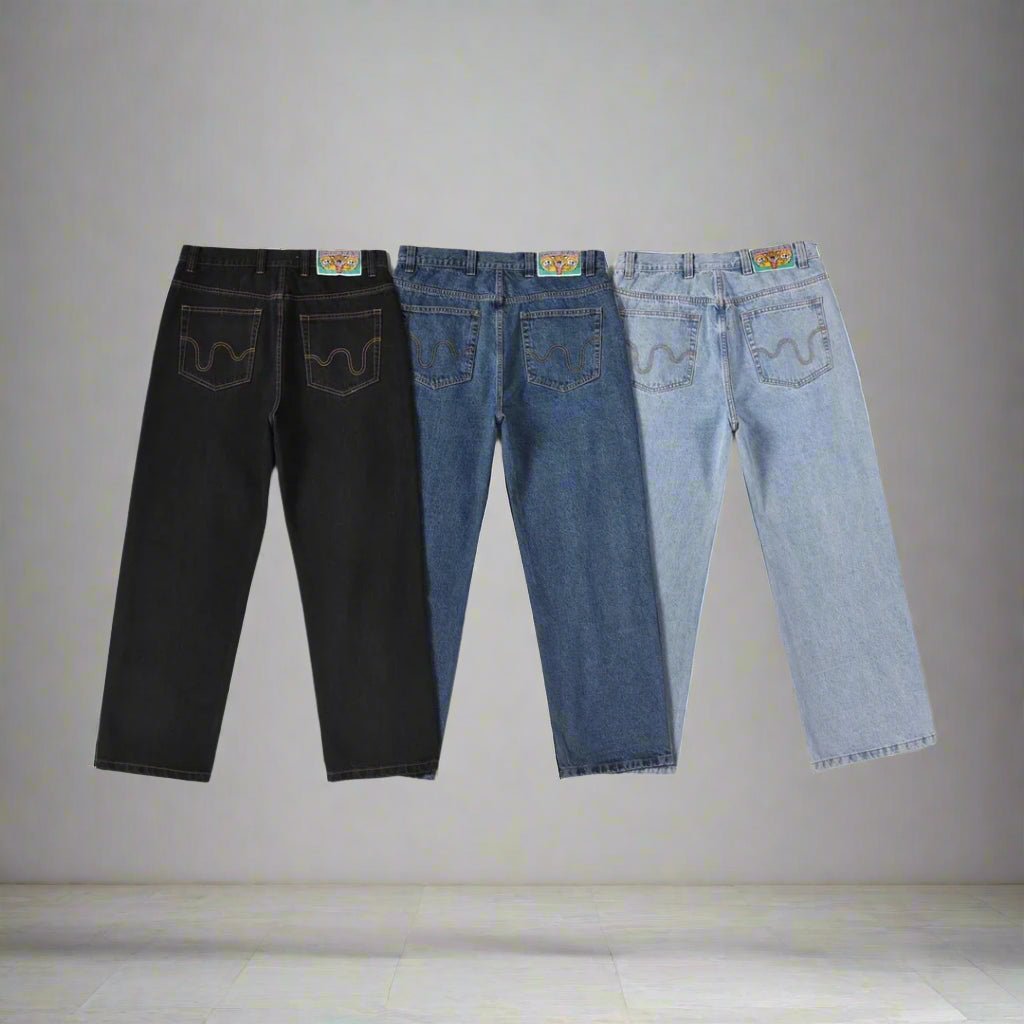 Running dog I.C denim overiszed baggy jeans street wear - GoSobiShop Boutique