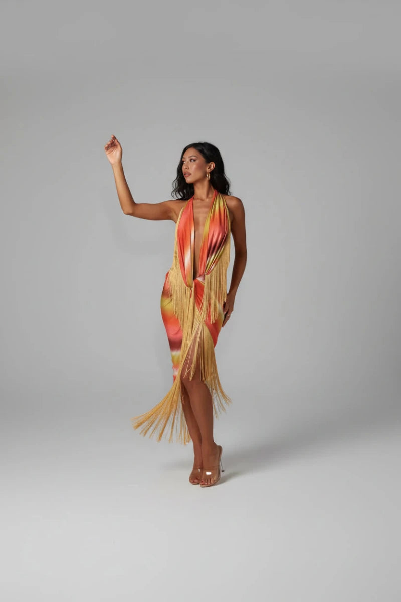 Santorini Fringe Convertible Maxi Dress - GoSobiShop Boutique