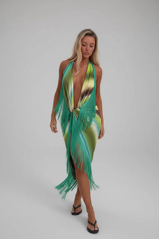 Santorini Fringe Convertible Maxi Dress - GoSobiShop Boutique