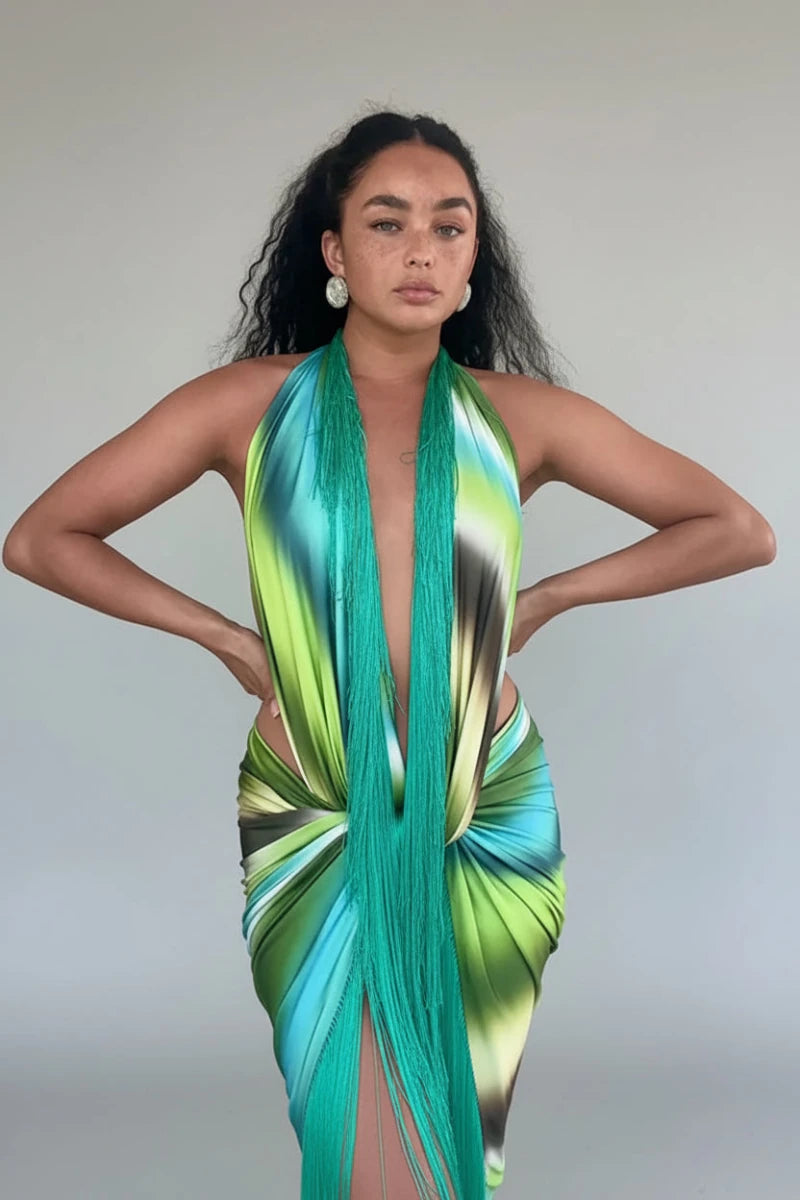 Santorini Fringe Convertible Maxi Dress - GoSobiShop Boutique