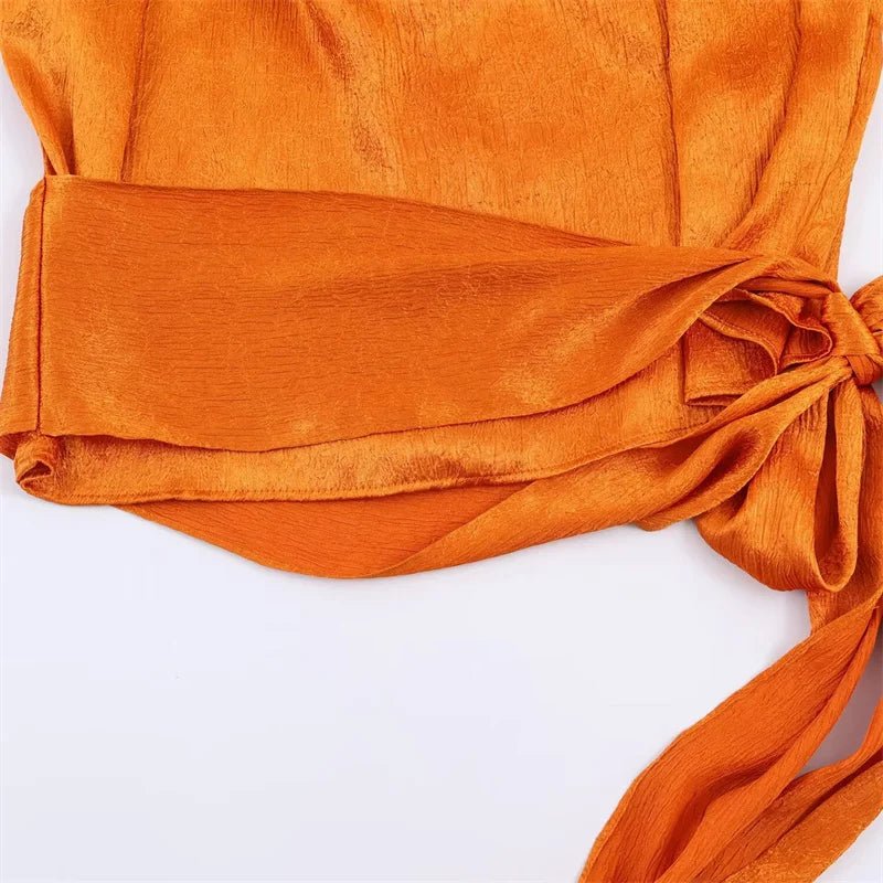 Satin Ribbon Back Top – Elegant Sleeveless Statement Blouse. - GoSobiShop Boutique