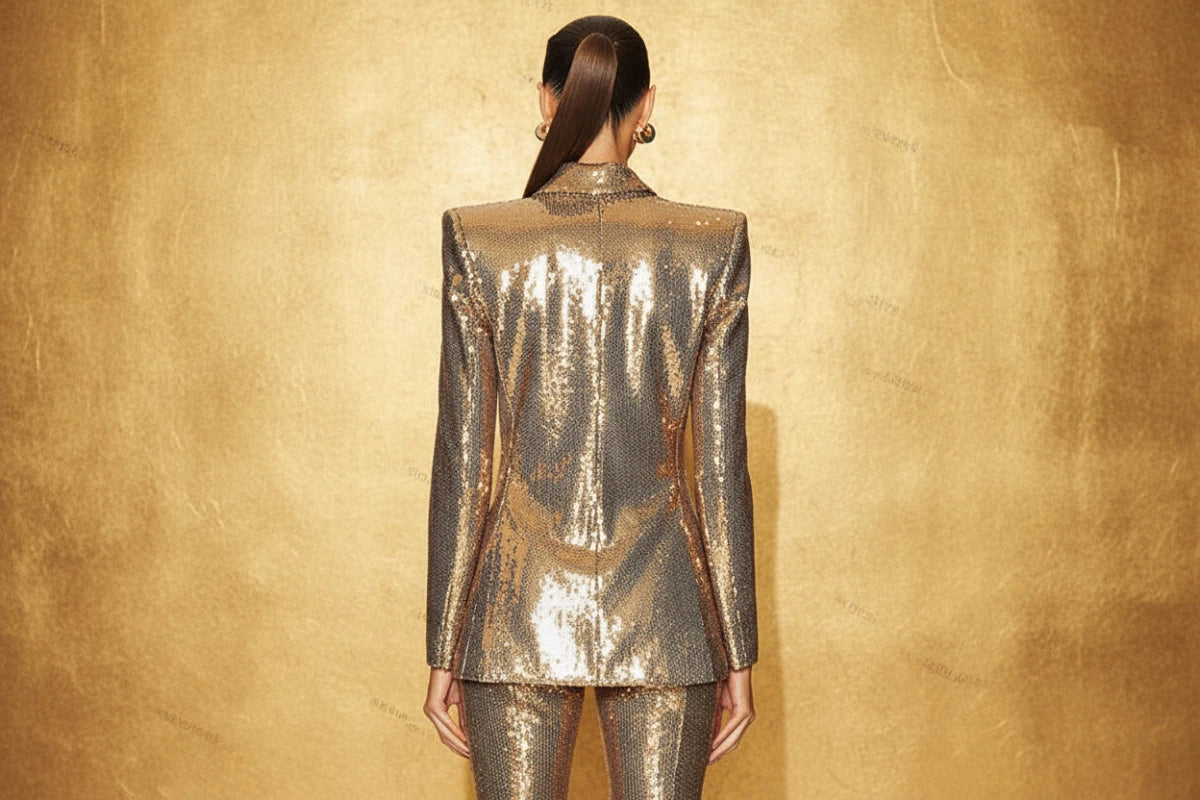 Sequined glitter gold 2 piece set. - GoSobiShop Boutique