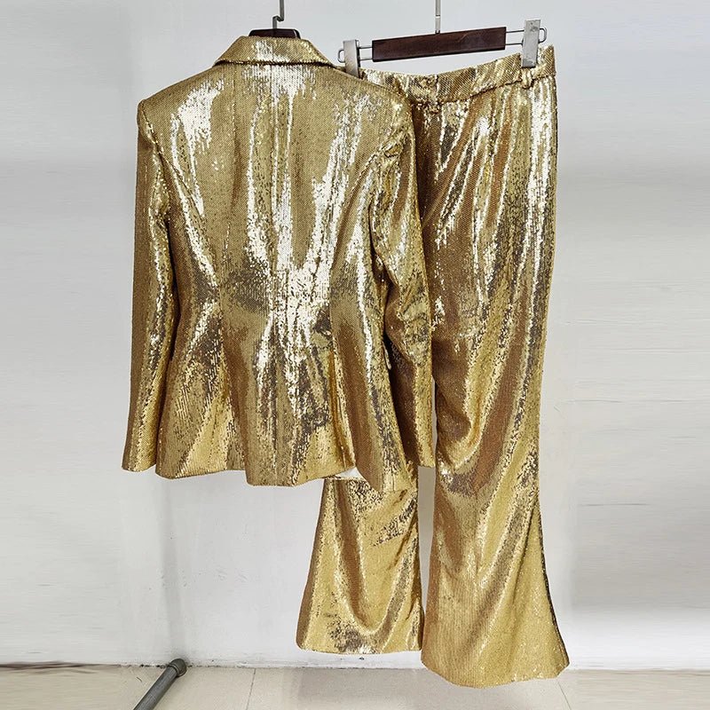 Sequined glitter gold 2 piece set. - GoSobiShop Boutique