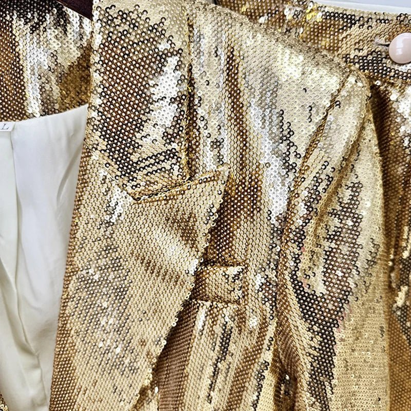 Sequined glitter gold 2 piece set. - GoSobiShop Boutique
