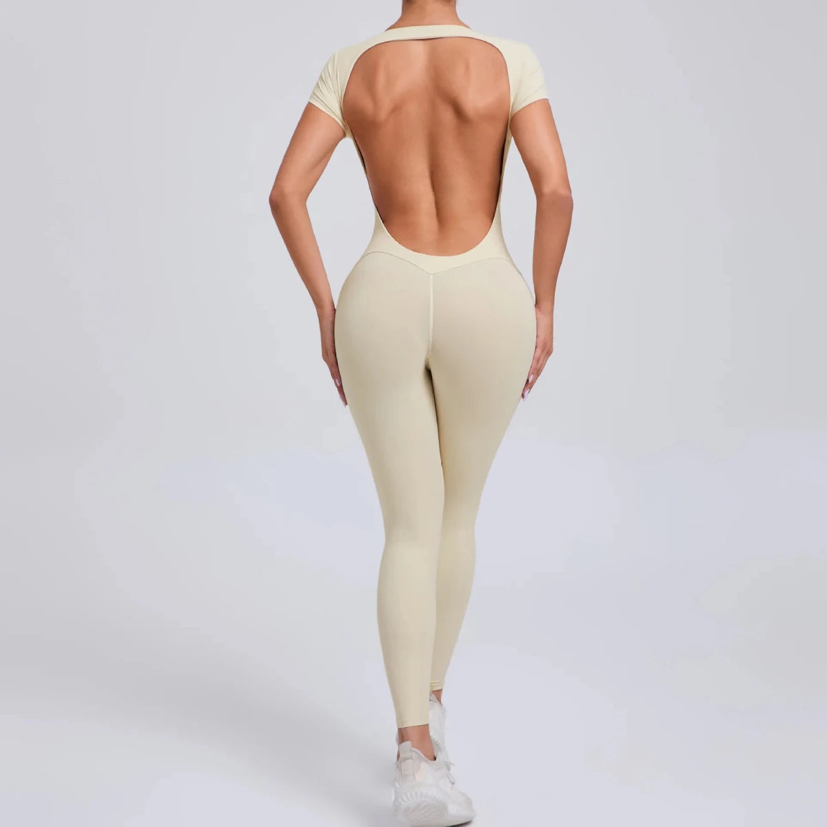 Short sleeves onesie jumpsuit yoga activewear set - GoSobiShop Boutique