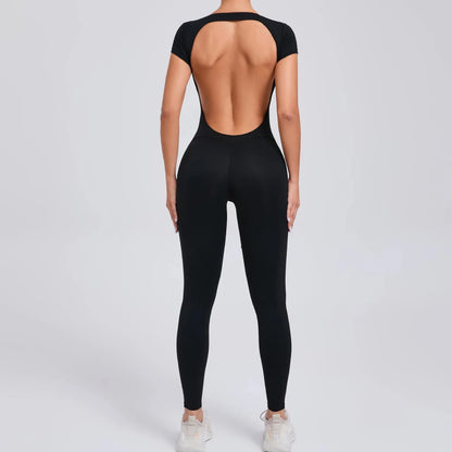 Short sleeves onesie jumpsuit yoga activewear set - GoSobiShop Boutique