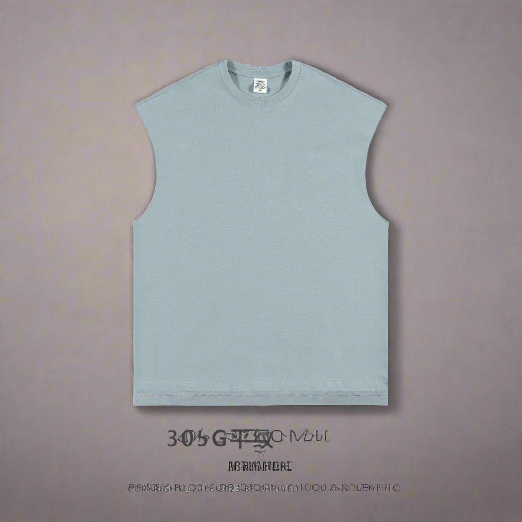 Sleeveless tee oversized raw edge tank top - GoSobiShop Boutique