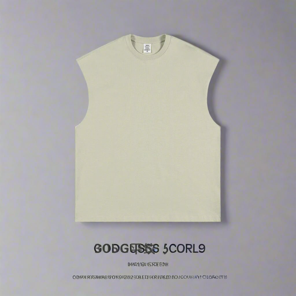 Sleeveless tee oversized raw edge tank top - GoSobiShop Boutique