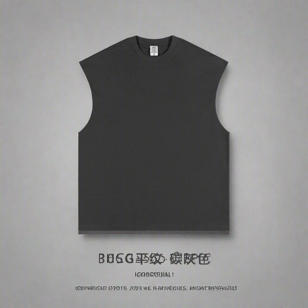 Sleeveless tee oversized raw edge tank top - GoSobiShop Boutique