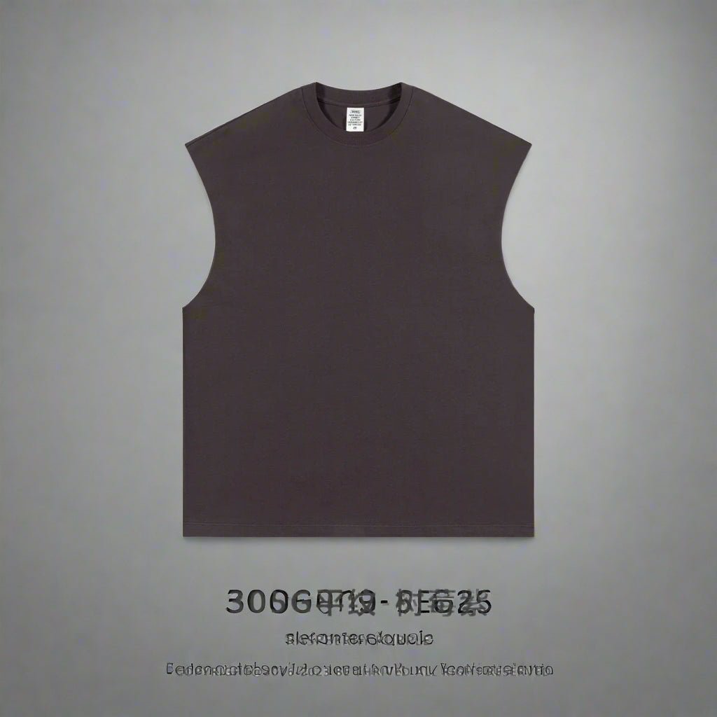 Sleeveless tee oversized raw edge tank top - GoSobiShop Boutique