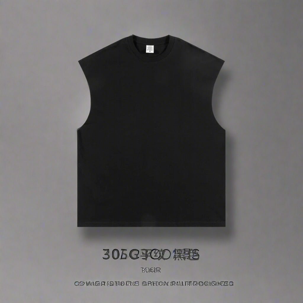 Sleeveless tee oversized raw edge tank top - GoSobiShop Boutique