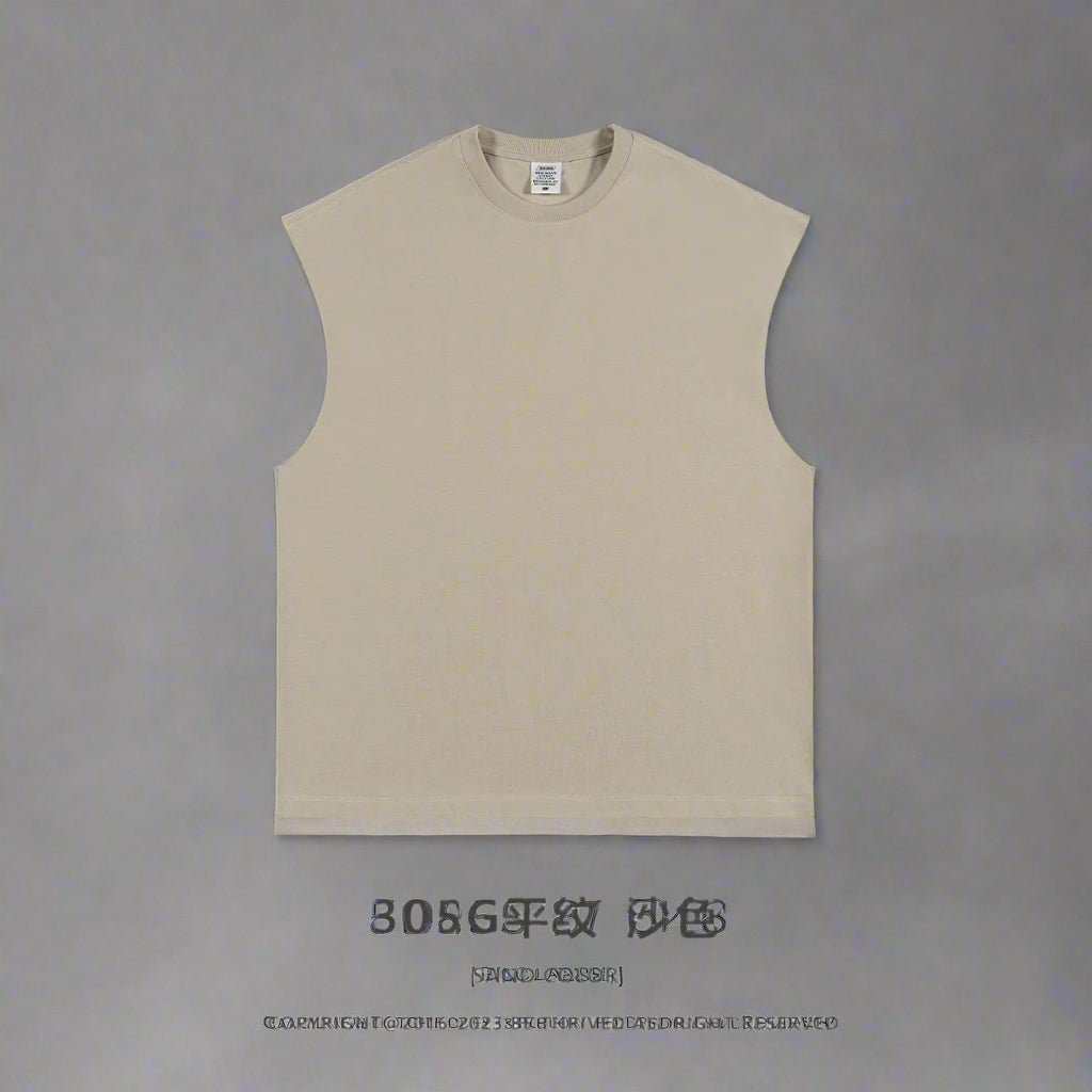 Sleeveless tee oversized raw edge tank top - GoSobiShop Boutique
