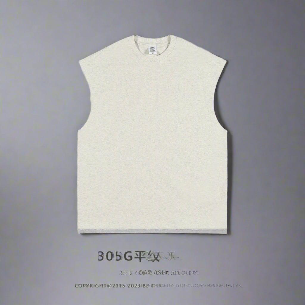 Sleeveless tee oversized raw edge tank top - GoSobiShop Boutique