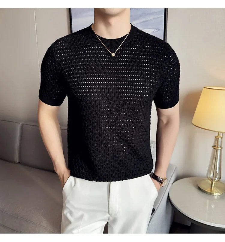 Slim fit hollow out muscle t-shirt - GoSobiShop Boutique