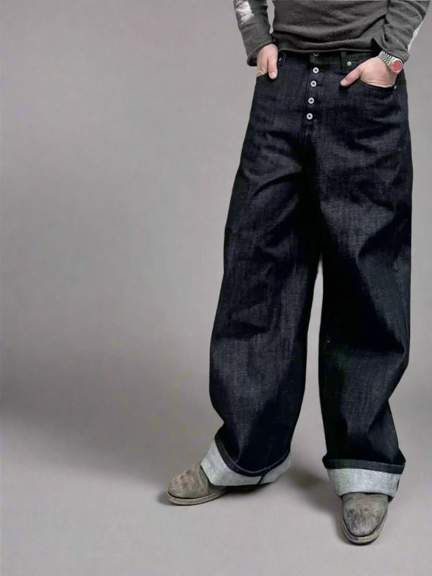 Small waist baggy jeans street wear wide jeans flare jeans bell bottom jeans punk jeans - GoSobiShop Boutique