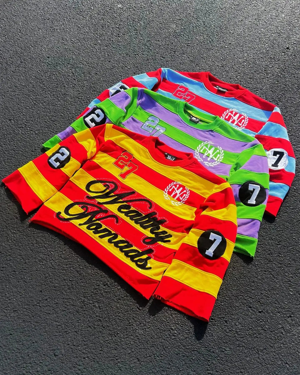 Striped colorful streetwear sweater. - GoSobiShop Boutique