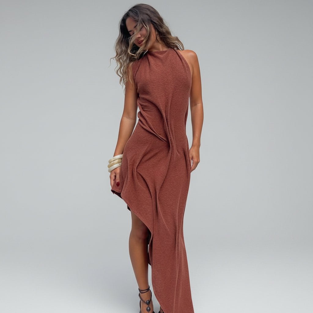 Sulky open back halter neckline maxi dress. - GoSobiShop Boutique