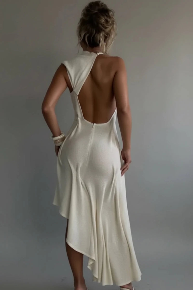 Sulky open back halter neckline maxi dress. - GoSobiShop Boutique