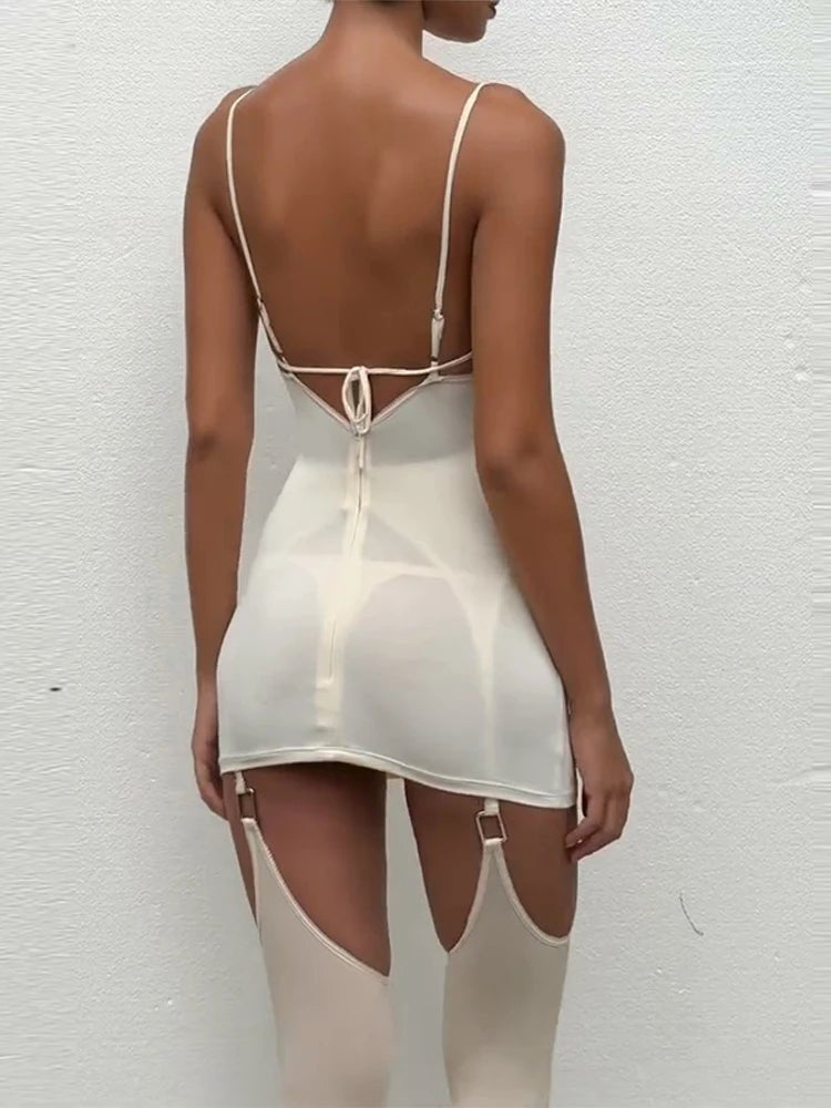 Taya white sling mini dress. - GoSobiShop Boutique