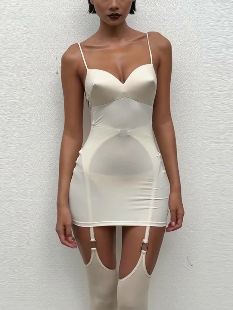 Taya white sling mini dress. - GoSobiShop Boutique