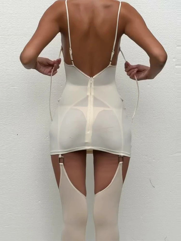 Taya white sling mini dress. - GoSobiShop Boutique