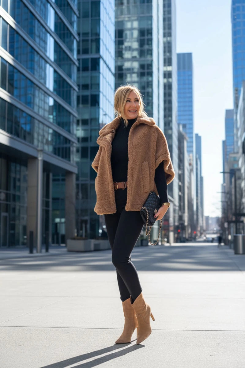 Teddy Cape Coat. - GoSobiShop Boutique