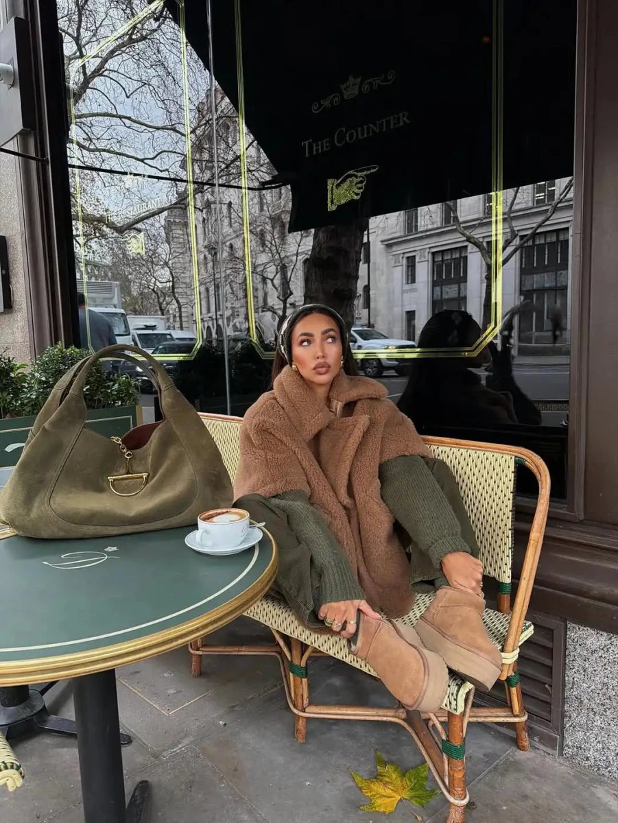 Teddy Cape Coat. - GoSobiShop Boutique