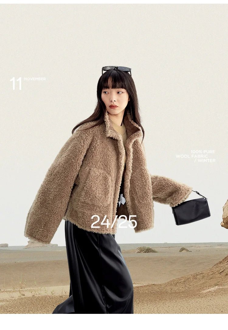 Teddy wool short jacket. - GoSobiShop Boutique