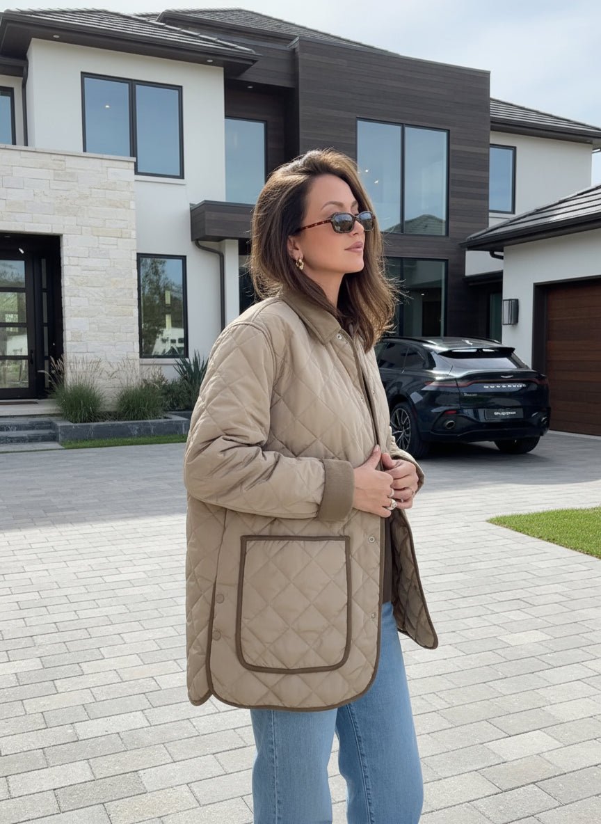 TESS quilted jacket fall tops barn jacket - GoSobiShop Boutique