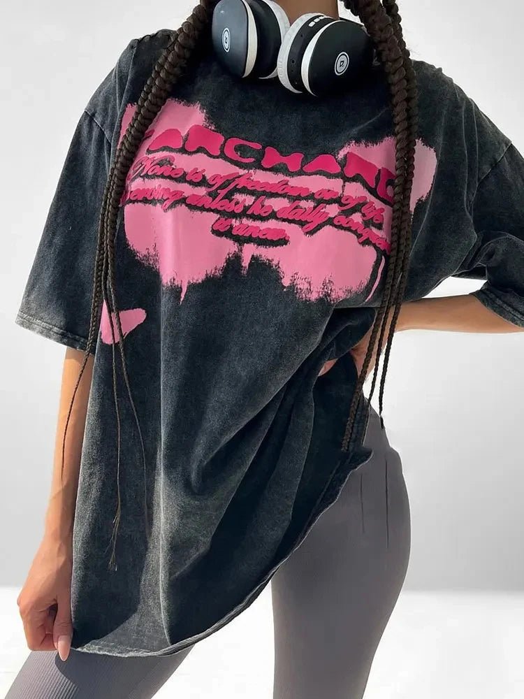 The devil's mood washed oversized tees - GoSobiShop Boutique