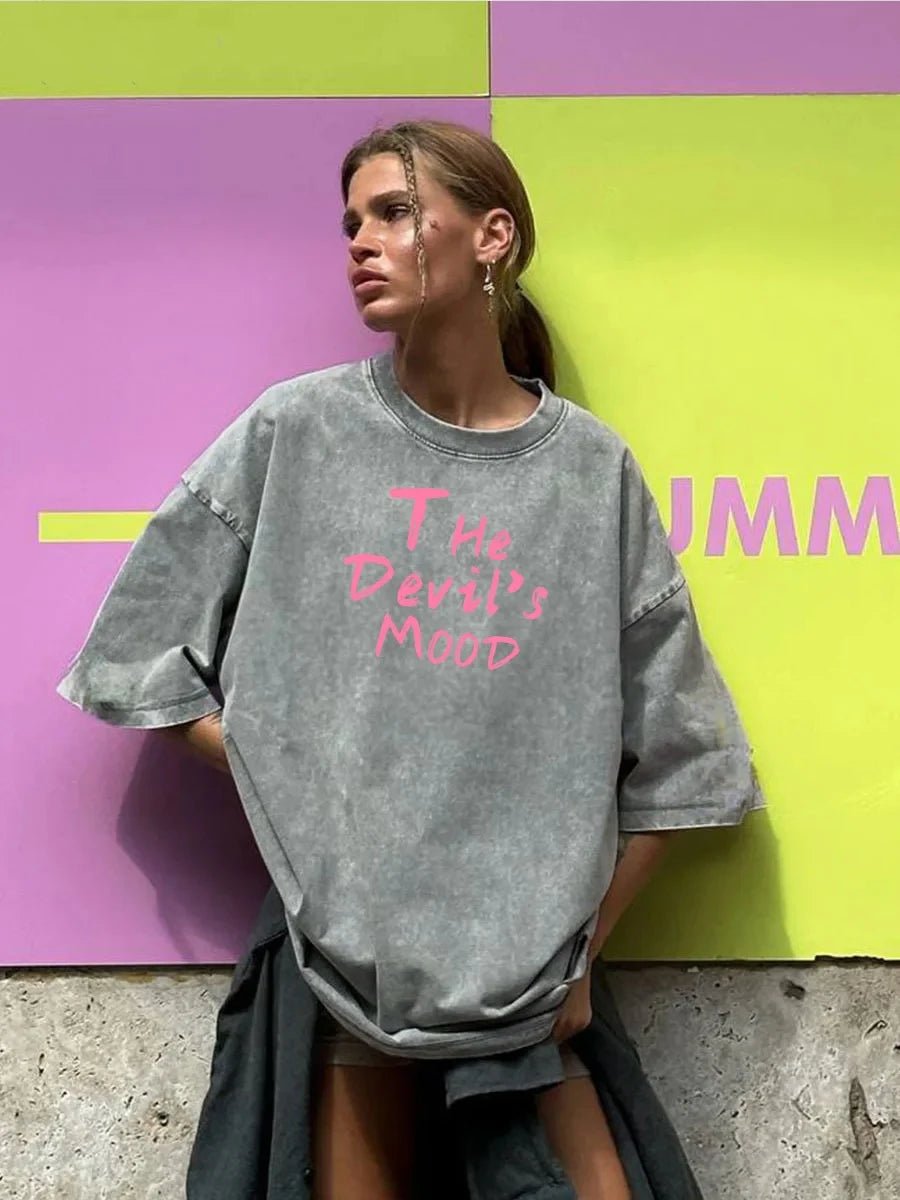 The devil's mood washed oversized tees - GoSobiShop Boutique