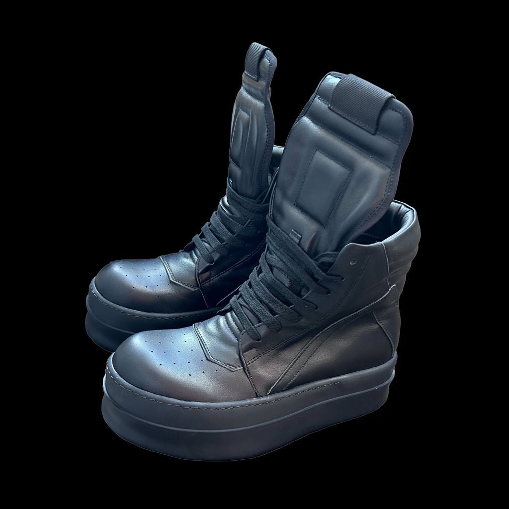 Thick Sole High Tops Black on Black Geobasket - GoSobiShop Boutique