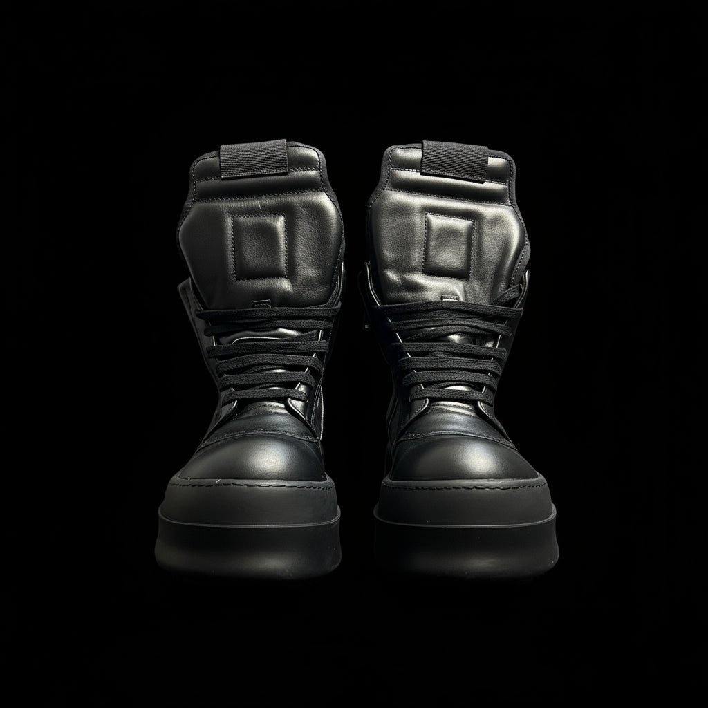 Thick Sole High Tops Black on Black Geobasket - GoSobiShop Boutique