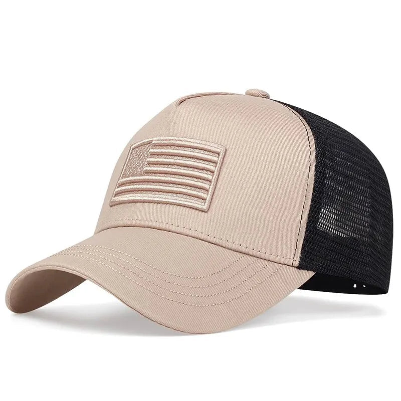 Trucker hat American Flag Baseball cap Net Cap Adjustable Casual trucker hat - GoSobiShop Boutique