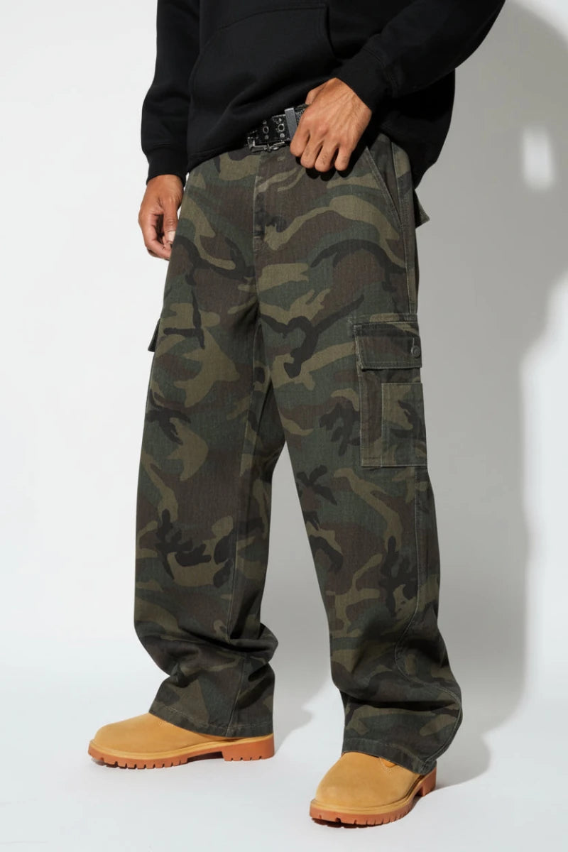 Tyler camo dark green cargo pants. - GoSobiShop Boutique