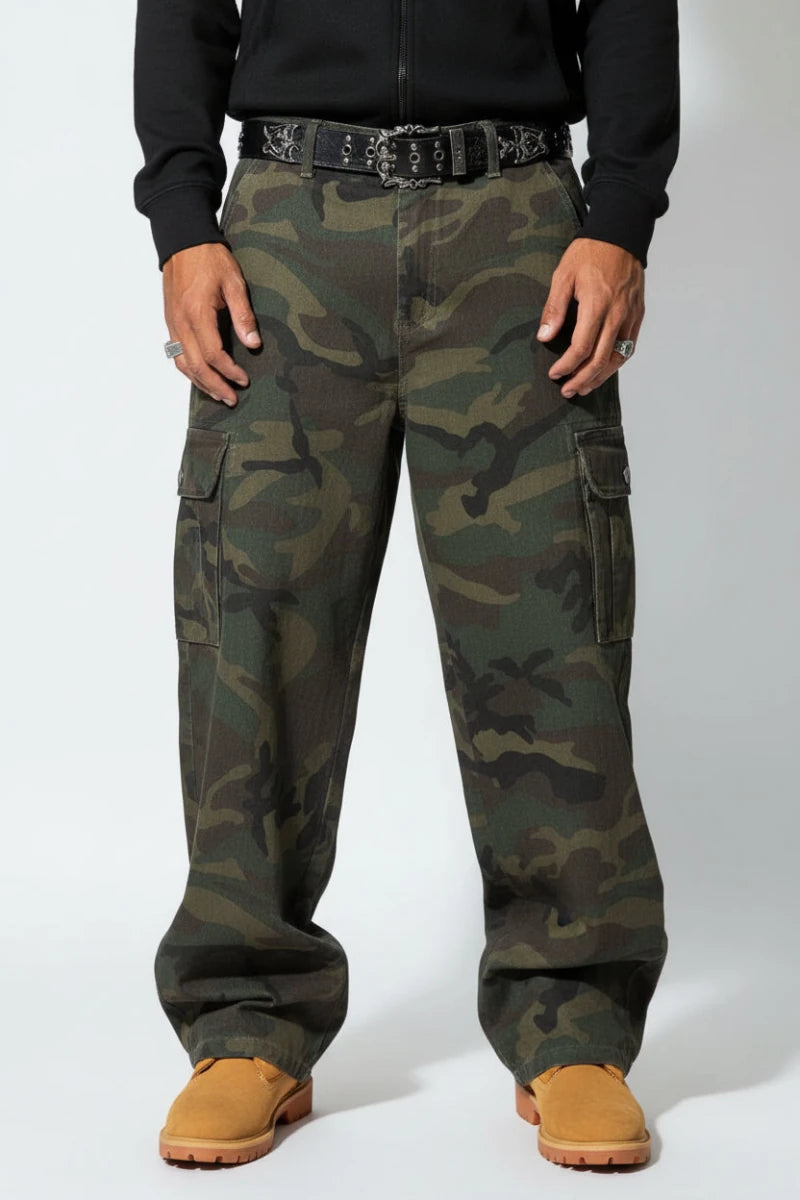 Tyler camo dark green cargo pants. - GoSobiShop Boutique
