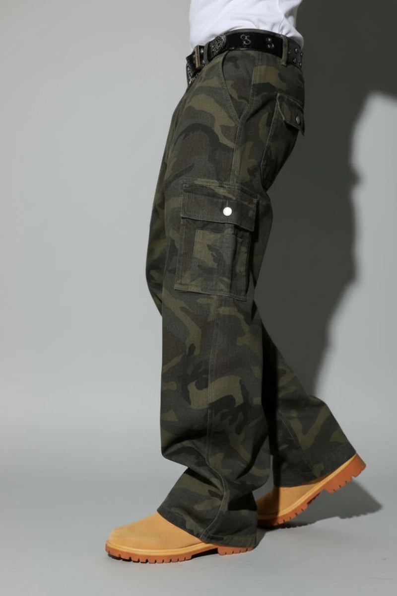 Tyler camo dark green cargo pants. - GoSobiShop Boutique