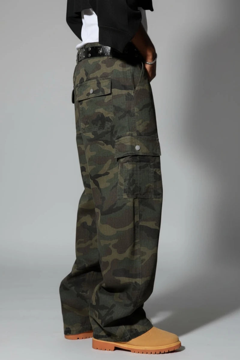 Tyler camo dark green cargo pants. - GoSobiShop Boutique