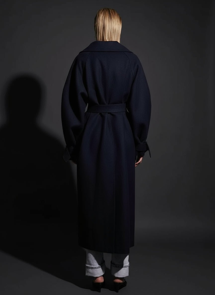 Venny Belted Wool Overcoat Trench Coat. - GoSobiShop Boutique