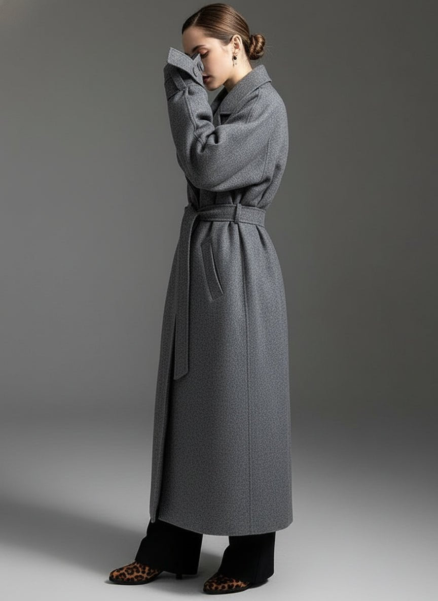 Venny Belted Wool Overcoat Trench Coat. - GoSobiShop Boutique