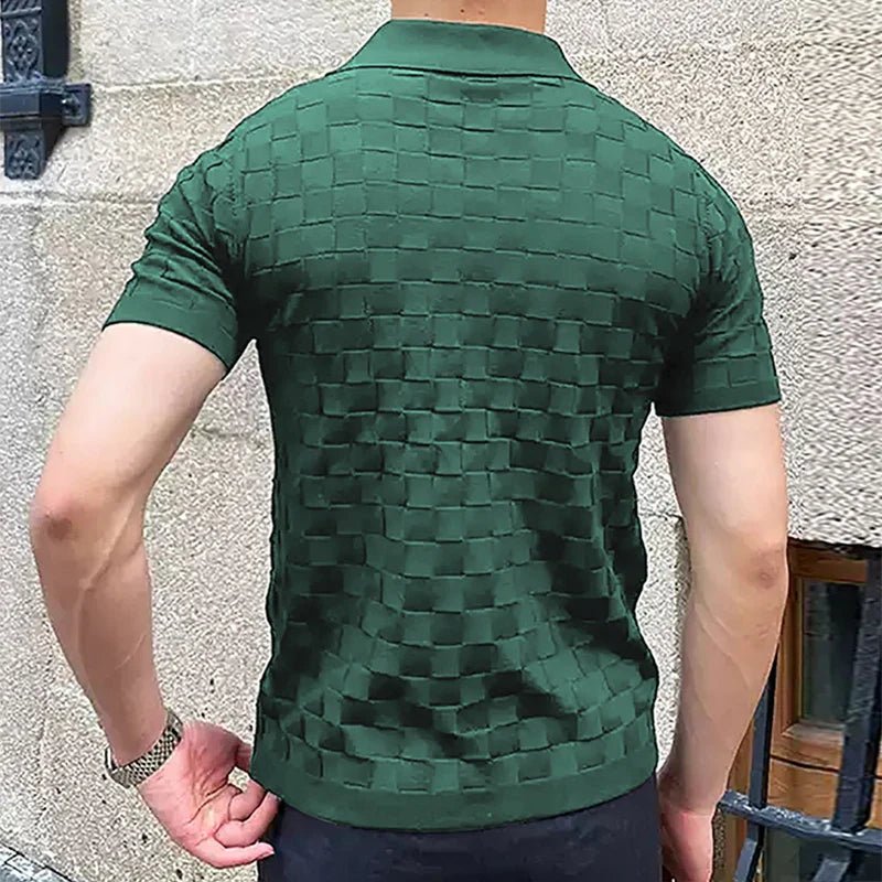 Vintage classy knitted checked polo shirt - GoSobiShop Boutique