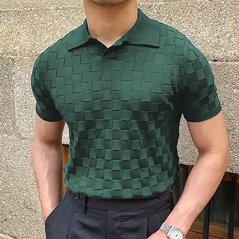 Vintage classy knitted checked polo shirt - GoSobiShop Boutique